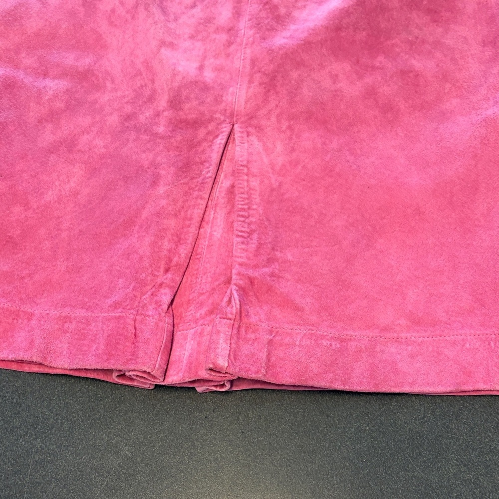 Lilly Pulitzer Hot Pink Suede A-Line skirt - Picture 7 of 11